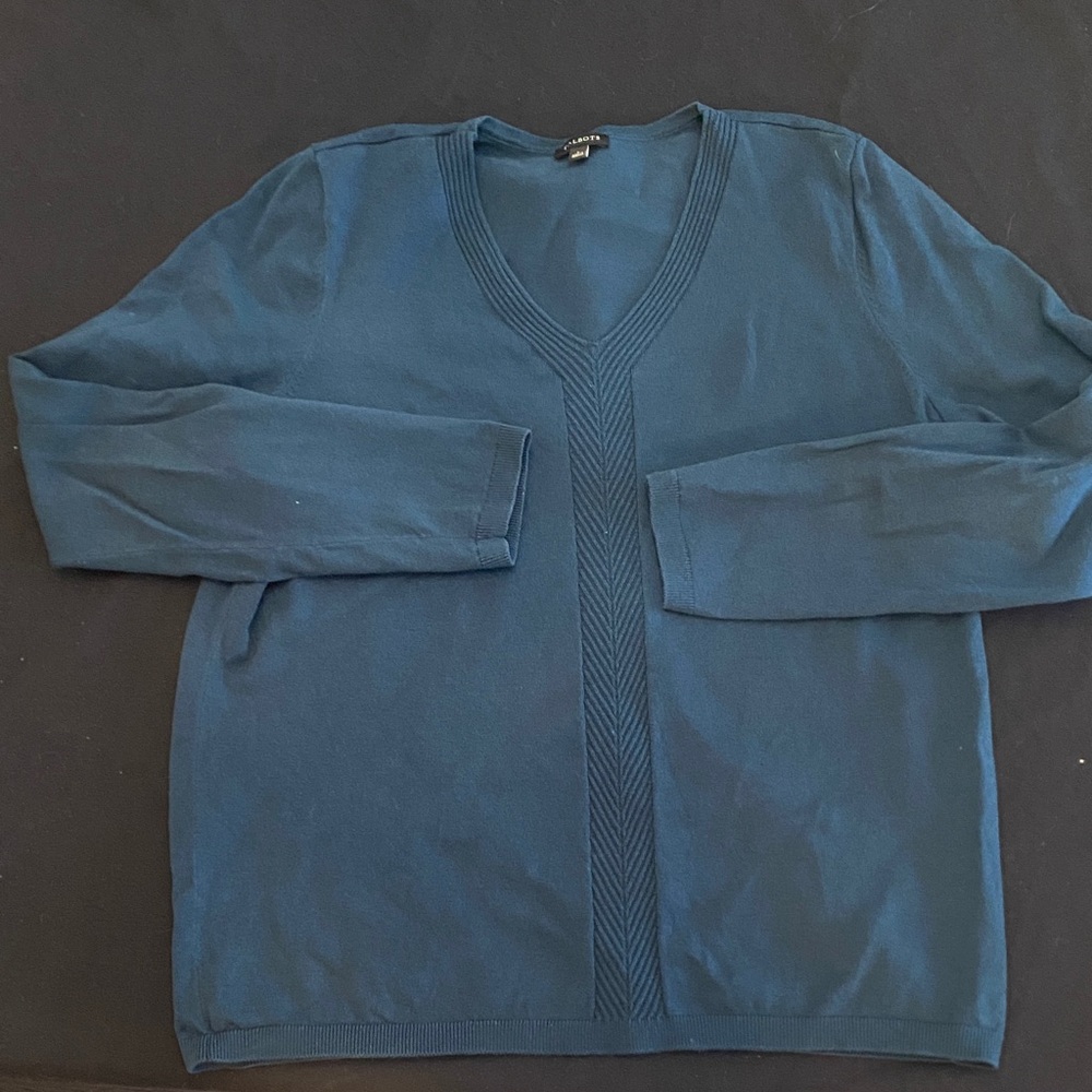 Talbots Deep Blue V-Neck Sweater